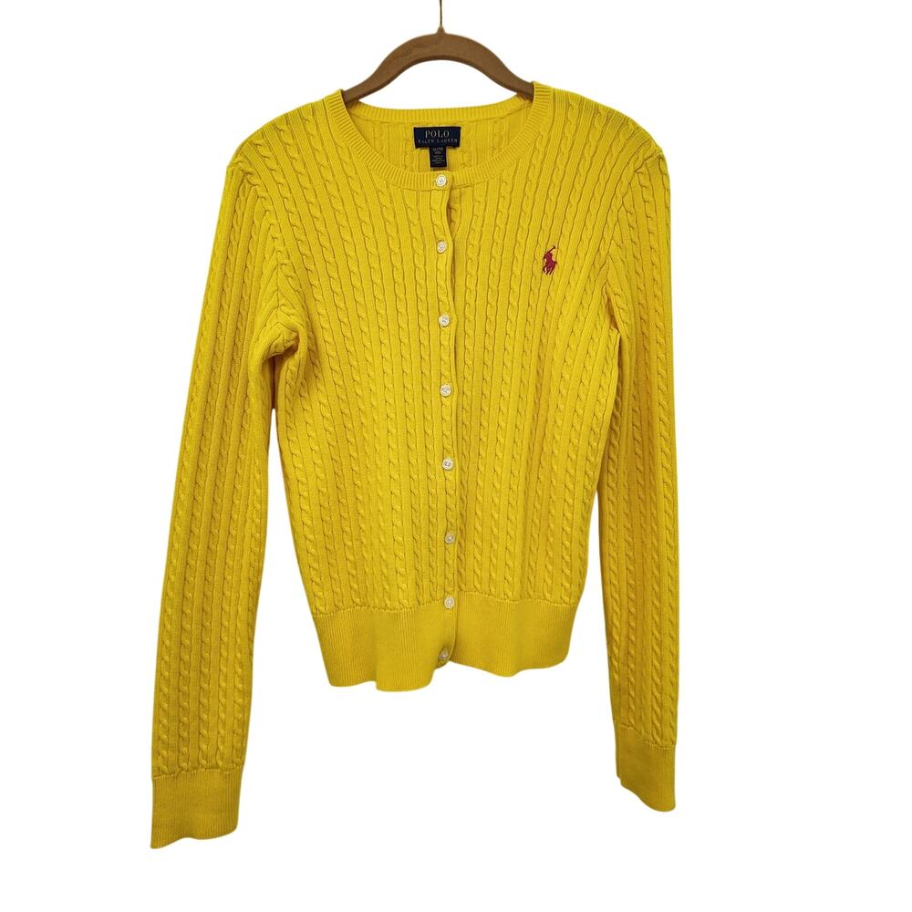 Polo Ralph Lauren Cardigan Yellow Kids XL Women's Medium